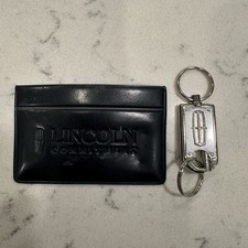 Lincoln Keychain Vintage Valet Keyring Clip Brushed Silvertone Dropbox W Case picture