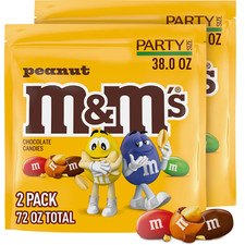 M&M'S Peanut Milk Chocolate Candy, Bulk, Party Size, 38 Oz Bag, 2 Pack picture