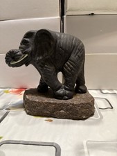 Vintage Maigon Daga Elephant Sculpture Standing On Stone Signed Daga picture