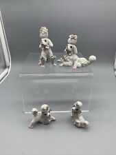 Vtg Royal Family Spaghetti Poodle Japan Porcelain Figurines Pink/Gold Accents picture