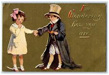 c1910's Children I'm Wondering How You Are Unposted Antique Postcard picture