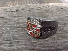 1950s Cadillac Crest Logo Smokey Black Chrome Ring Size #12 NOS Quality Class picture