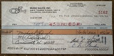 Leo Fender Signed 3.25 X 7.5 Lloyd’s London Bank Check JSA COA FENDER Van Halen picture