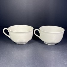 Vintage Johnson Brothers JB133 White Teacups Set Of 2 Embossed Scalloped Retired picture