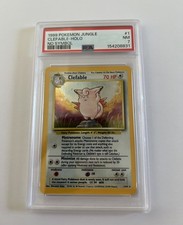 1999 POKEMON JUNGLE NO SYMBOL #1 CLEFABLE-HOLO PSA 7 picture