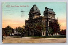 Rockford Illinois Court House Old Vintage IL Postcard View circa 1910s picture