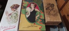3 Antique 1920s Era Candy Boxes Beautiful Women picture
