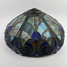 Vintage Tiffany Style Stained Glass Multicolored Stained Glass Lamp Shade - 18” picture