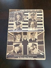 WWII 1944 St Louis Globe Democrat Gravure Pictorial Allied Commanders Jan 23 picture