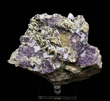 Natural Clear Purple Cube Fluorite Quartz Crystal Cluster Mineral Specimen 484g picture
