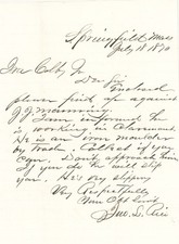 1871 Springfield MA Handwritten Debt Collection Letter Iron Moulder J J Manning picture