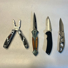 Gerber Magnum Kershaw COAST Mixed Lot 4 Folding Knives + Multi-Tool Pliers picture