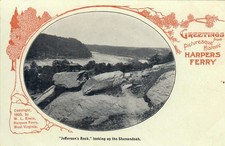 2 Postcards Looking Up Shenandoah River & Down Potomac River Harpers Ferry WV picture