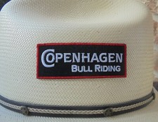 COPENHAGEN BULL RIDING ADHESIVE BACK CLOTH HAT PATCH 3.25 BY 1.25