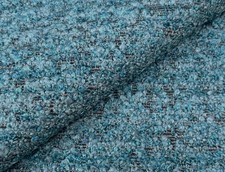 4.3+ yards Dark Teal & Slate Blue Plush Boucle Upholstery Fabric picture
