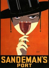 Vintage Sandeman’s Port Poster c1930s Art Deco by Loxton Knight picture