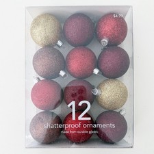 Vintage 2002 Martha Stewart Kmart Woodland Holiday Shatterproof Ornaments Box 12 picture