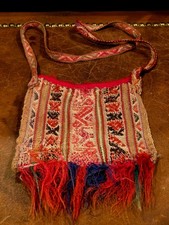 Vintage Tribal Textile , Inca culture, Antique Andean Chuspa Bag – Handwoven Pou picture