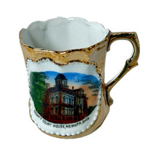 NEWARK , OHIO OH - COUNTY COURT HOUSE - Antique Souvenir China Painted Cup picture