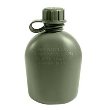 US Military  1 Quart Plastic Canteen OD Green Water Bottle USGI -  FLAT CAP NEW picture