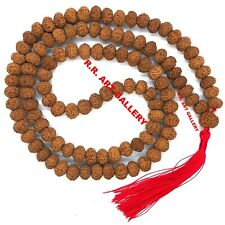 9 Mukhi Rudraksha Mala / Nine Face Rosary Java Indonesian 108+1 Beads Size 11 MM picture