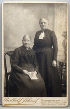 Two Older Women one Holding a Photograph Antique German Cabinet Card Photo picture