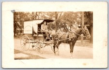 K32/ Canandaigua New York RPPC Postcard c10 Fish & Brewer Delivery Wagon 931 picture
