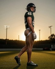 Gay Interest Male White Football Uniform Posing Pouch Beefcake Physique M007930 picture