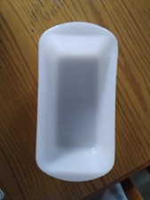 Vintage Glasbake J522 1.5 Quart Milk Glass White Loaf Baking Pan picture