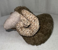 Vintage Polish Folk Art Primitive Wool Sheep Ram Figural Door Stop Handmade picture