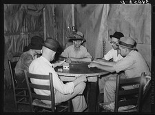 Photo:Seminole Oklahoma 1939 Oil Field Workers Playing Dominoes picture