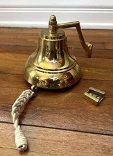 Vintage Nautical Antique Solid Brass Bell School Ship Farm Bar Pub Hanging picture