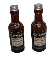 VTG Salt & Pepper Shakers Guckenheimer Whiskey Beer Bottles Collectable picture
