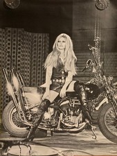 Brigitte Bardot on a Harley Ed Sullivan Show Original Vintage Poster 1967 32x42 picture