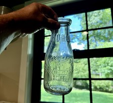 Old Homestead Dairy Baltimore MD Permit 299 Pt Milk Bottle Pictorial House 1923 picture