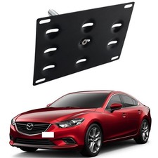 Front Bumper Tow Hook Mount License Plate Bracket Bolt On Holder Compatible picture
