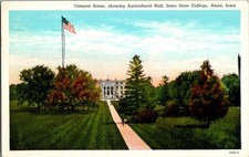 Vintage 1941 Iowa State College Ames Postcard Agricultural Hall Scenic picture