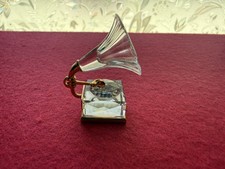 Swarovski Crystal Victrola, Gramophone, Phonograph Figurine Moveable Arm picture