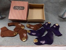 VTG 8 Pairs SOCKS 1920-30s BEAR BRAND HOSIERY BOX Paramount Knitting Antique USA picture