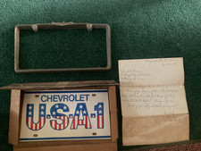 NOS Chrome Chevy Bowtie Plate Frame, Chevrolet 