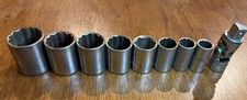 Vintage Craftsman USA 1/2” Drive Socket Lot 12pt 6pt =v= -v- 1 1/4” 9 pc  picture
