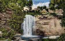 Minnesota Mankato Minneopa Falls ~ 1946 linen postcard sku927 picture