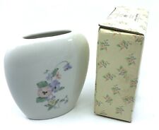 Flower Bud Vase Japanese White Blue Pink Floral RUSS #4930 New in Box VINTAGE  picture