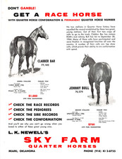 Clabber Bar Johnny Bull L K Newells Sky Farm Miami OK 1964 Vtg Magazine Print Ad picture
