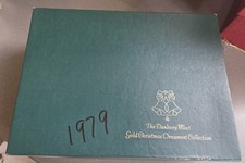 Danbury Mint 1979 Gold Christmas Ornament Collection 12 Piece Set with Box picture