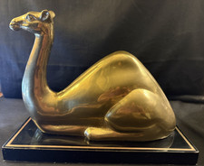 Vintage Solid Brass Camel Sculpture, Great City Traders, Reclining Camel 70-80's picture