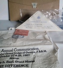 Named Georgia Masonic Apron David W Folks Tompkins Lodge 466 F&AM picture