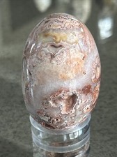 Pink Crazy Lace Agate Druzy Filled Crystal Egg  Manifesting Calming Love Stone picture