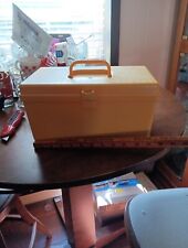 Vintage Wilson WIL-HOLD Gold Sewing Box W Tray And Sewing Notions picture