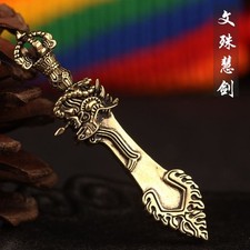 Nepal Manjushri Wisdom Sword Pendant Buddhist Amulet Handmade Vintage Style picture